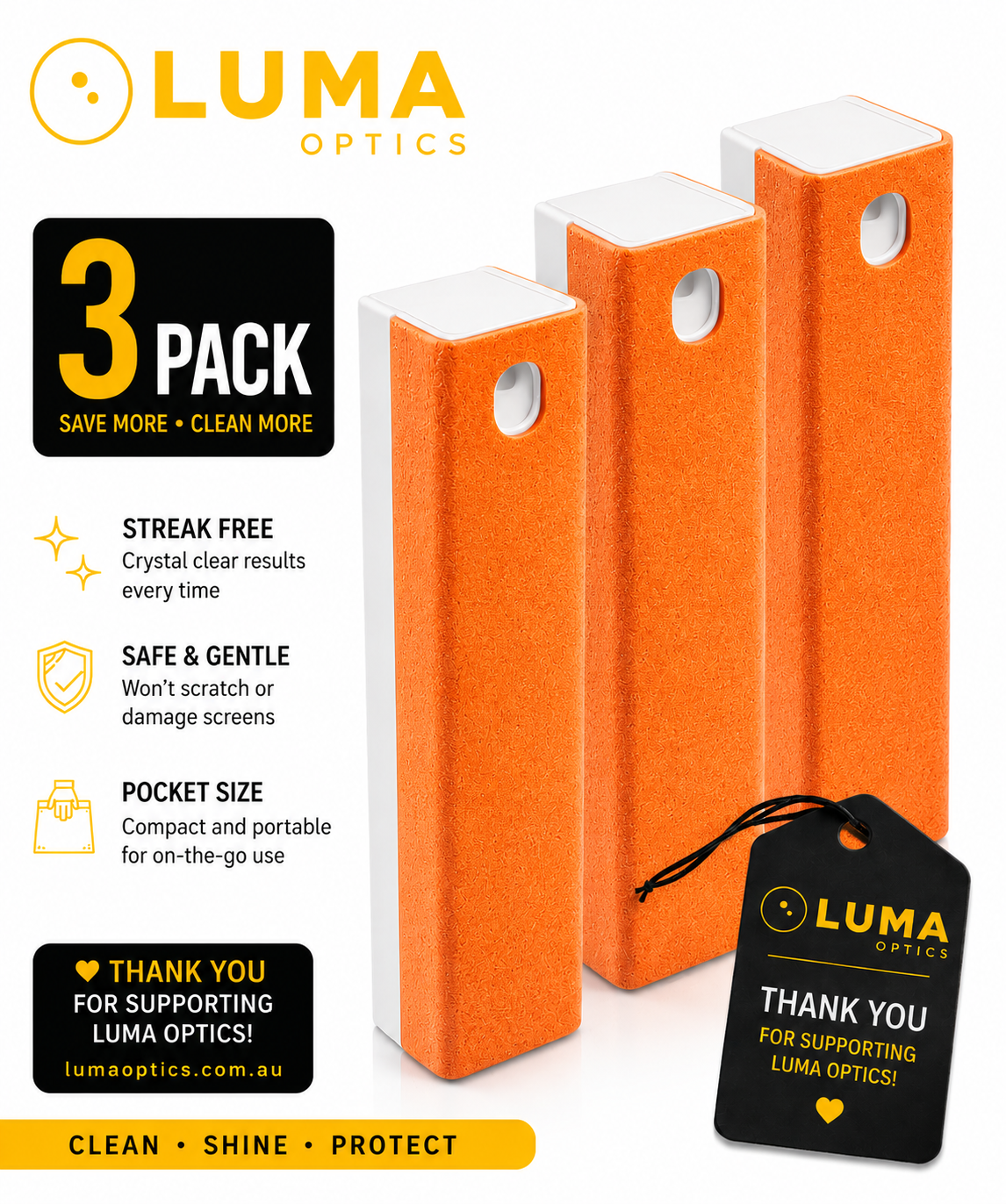 3 x Pack Screen Mist Cleaner