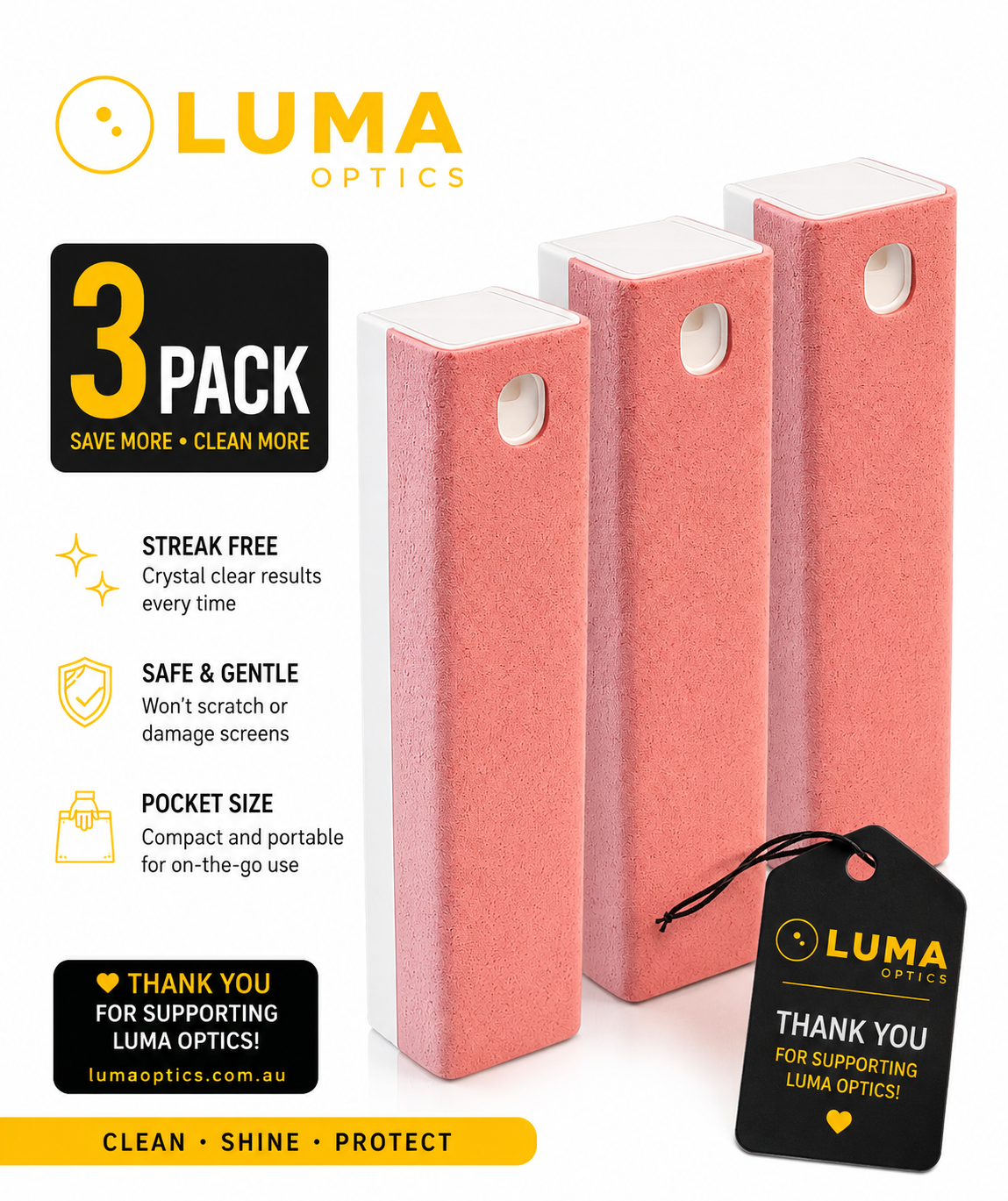 3 x Pack Screen Mist Cleaner